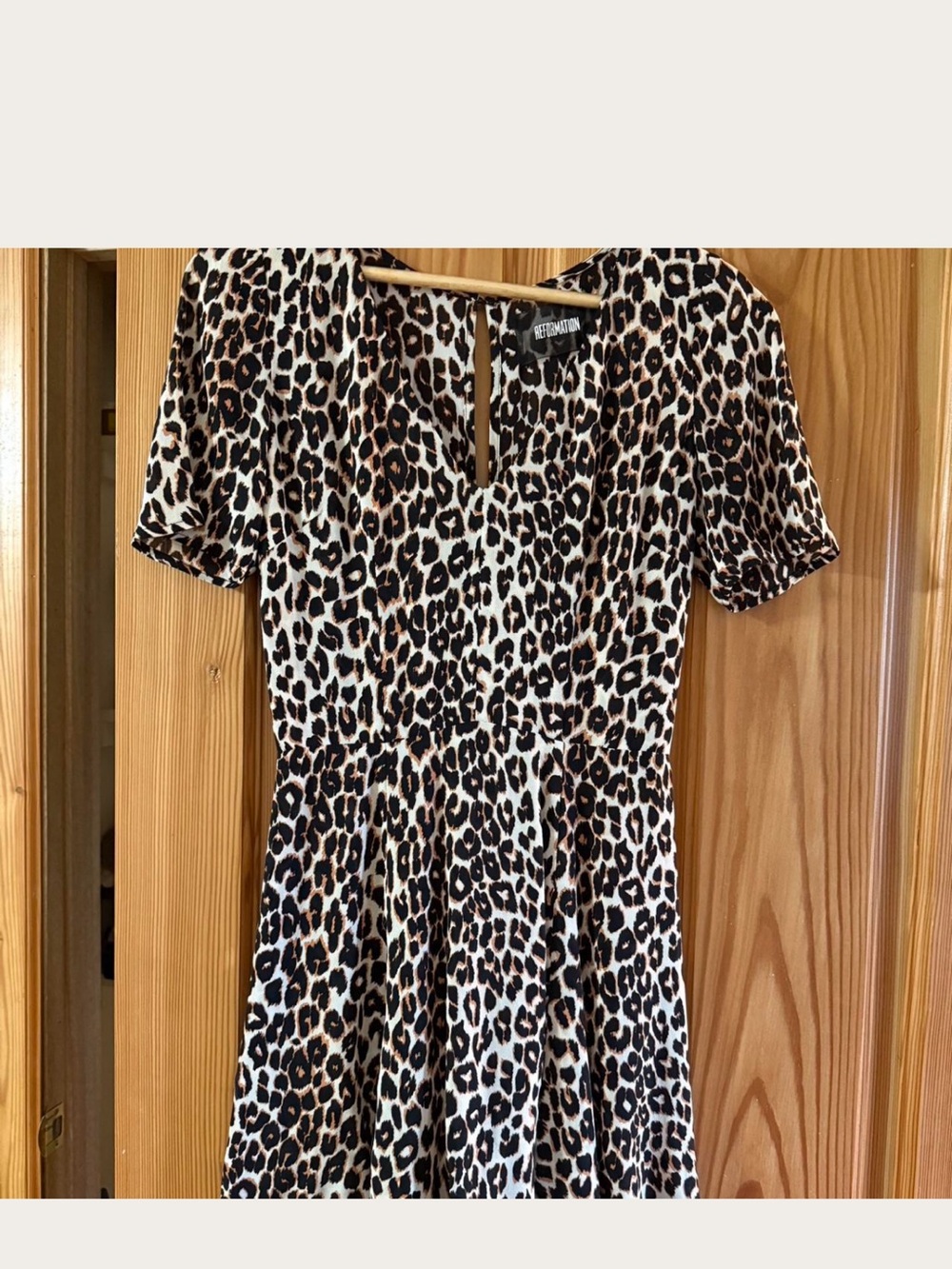 Reformation Gabriella leopard mini dress